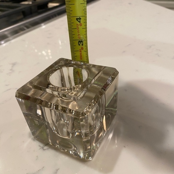 INK WELL Crystal Glass - Clear Heavy - Square Art Deco - Vintage ✅ - Picture 7 of 8